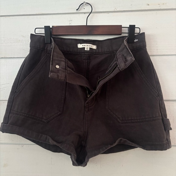 PacSun Women's Dark Gray 4 pocket Shorts size 27 - Picture 1 of 12